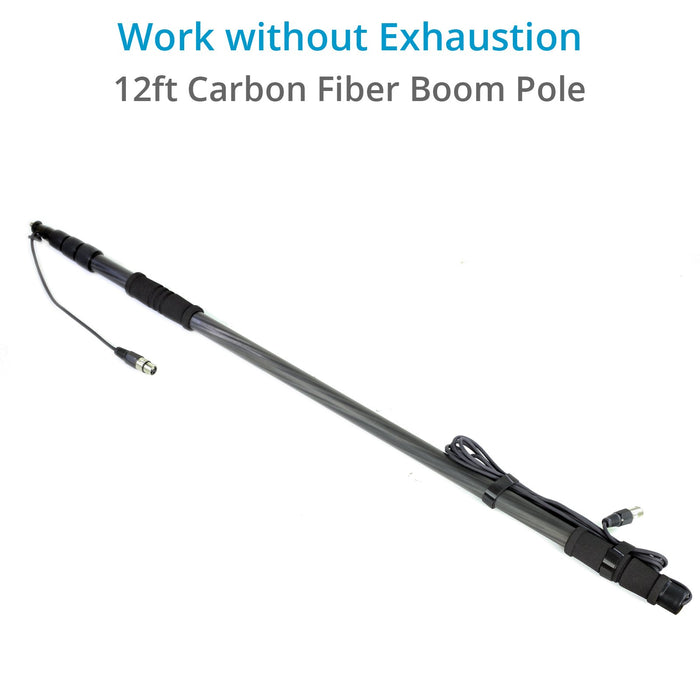 Proaim™ 12ft Carbon Fiber Boom Pole, 20ft Long XLR Cable
