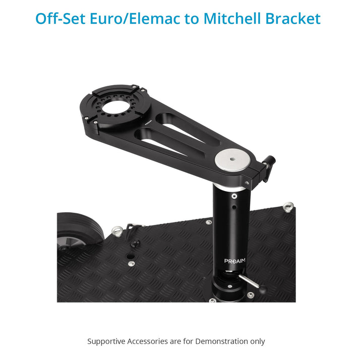 Proaim Camera Offset Euro/Elemac to Mitchell Adapter Bracket for Dolly, Bazookas & Jib Cranes| Payload 100kg/220lb