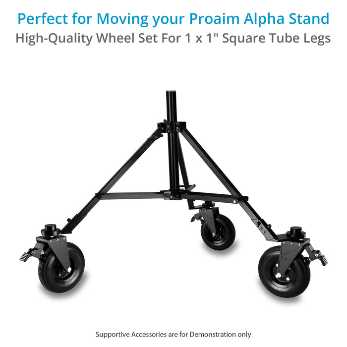 Proaim Wheels Set for Proaim Alpha Stand & 1x1" Square legs Stands.