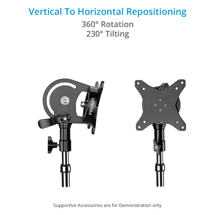 Proaim 360° Rotation VESA 75mm/100mm Tilting Monitor Mount with 5/8” Baby Pin Receiver