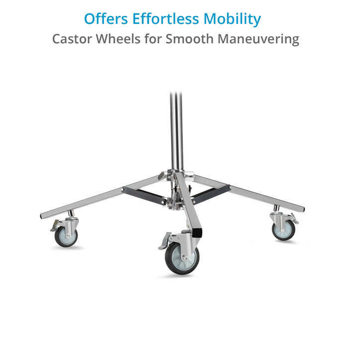 Proaim 6.2’ Low Ninja Double Riser Rolling Stand for Lighting Fixtures & Grip Equipment