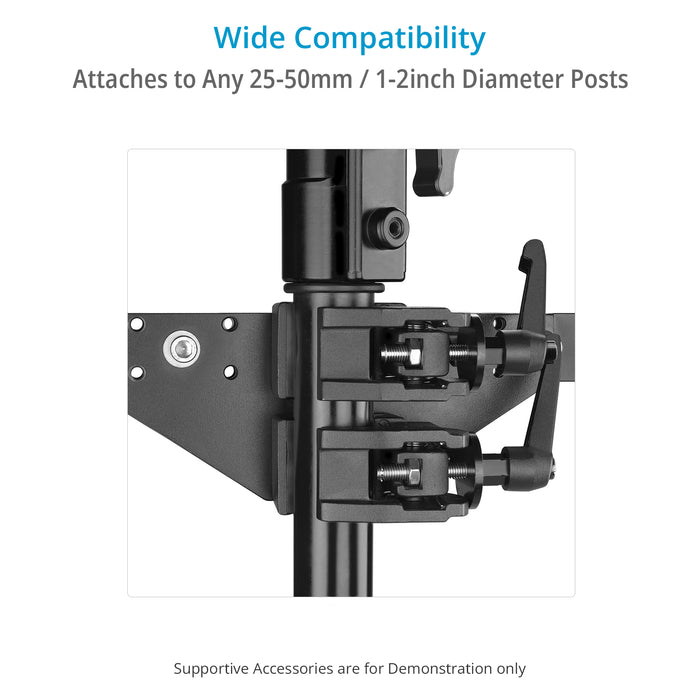 Proaim Double Header with 5/8 Baby Pins for Lights, Monitors & Camera Support Accessories