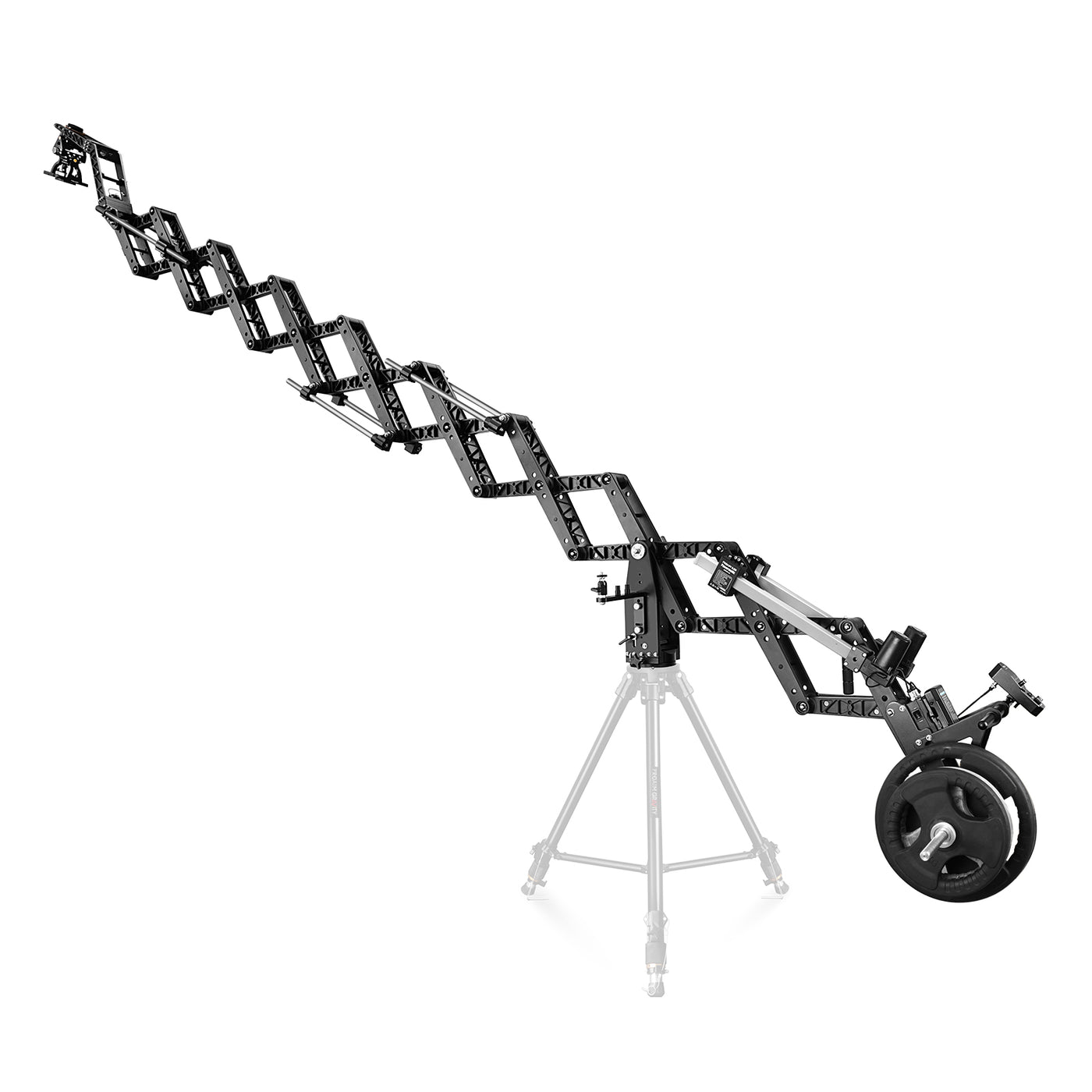 PROAIM Gru Telescopica A Forbice Per Telecamera – 5.2m, Carico 15kg, Con Treppiede E Carrello, Per Produzioni Professionali